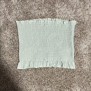 SHEIN Light Green Smocked Crop Top